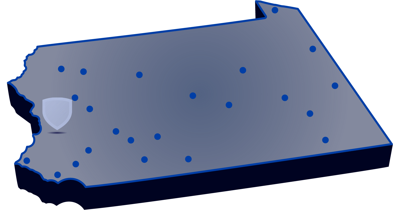 Locations of Penn State's campuses throughout Pennsylvania with Penn State Lehigh Valley highlighted